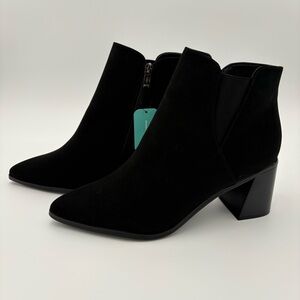 Vepose New York Black Ankle Boots Block Heel Size 8 NWB
